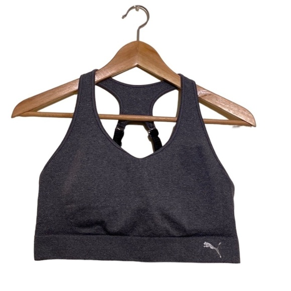 Puma gray sport bra . Size L - Picture 1 of 9